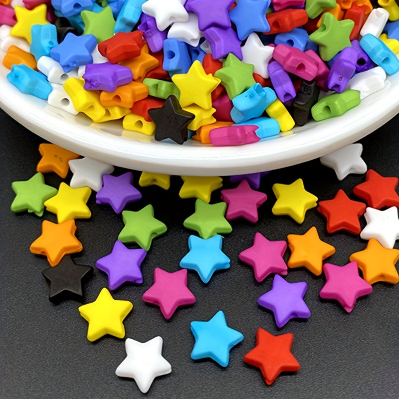100pcs 9mm Star Shape Acrylic Spacer Beads Jewelry Making DIY