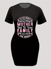  Mother's Casual Dress Women's Plus Tee Dress