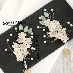 Chinese Flower Hair Clip Non-slip Duck Billed Hair Accessory