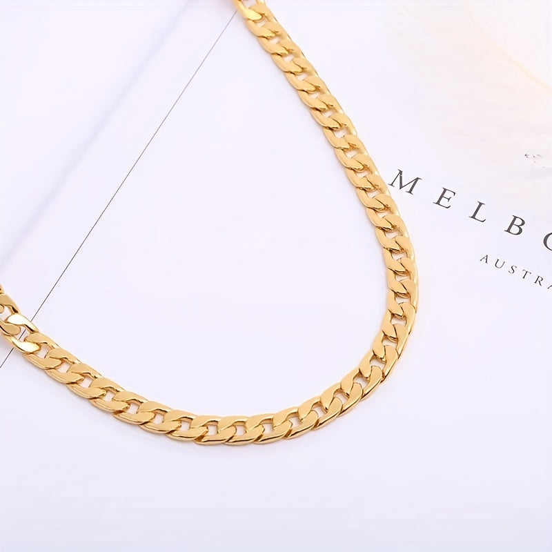 Men's 18k Plated Necklace Bracelet Set