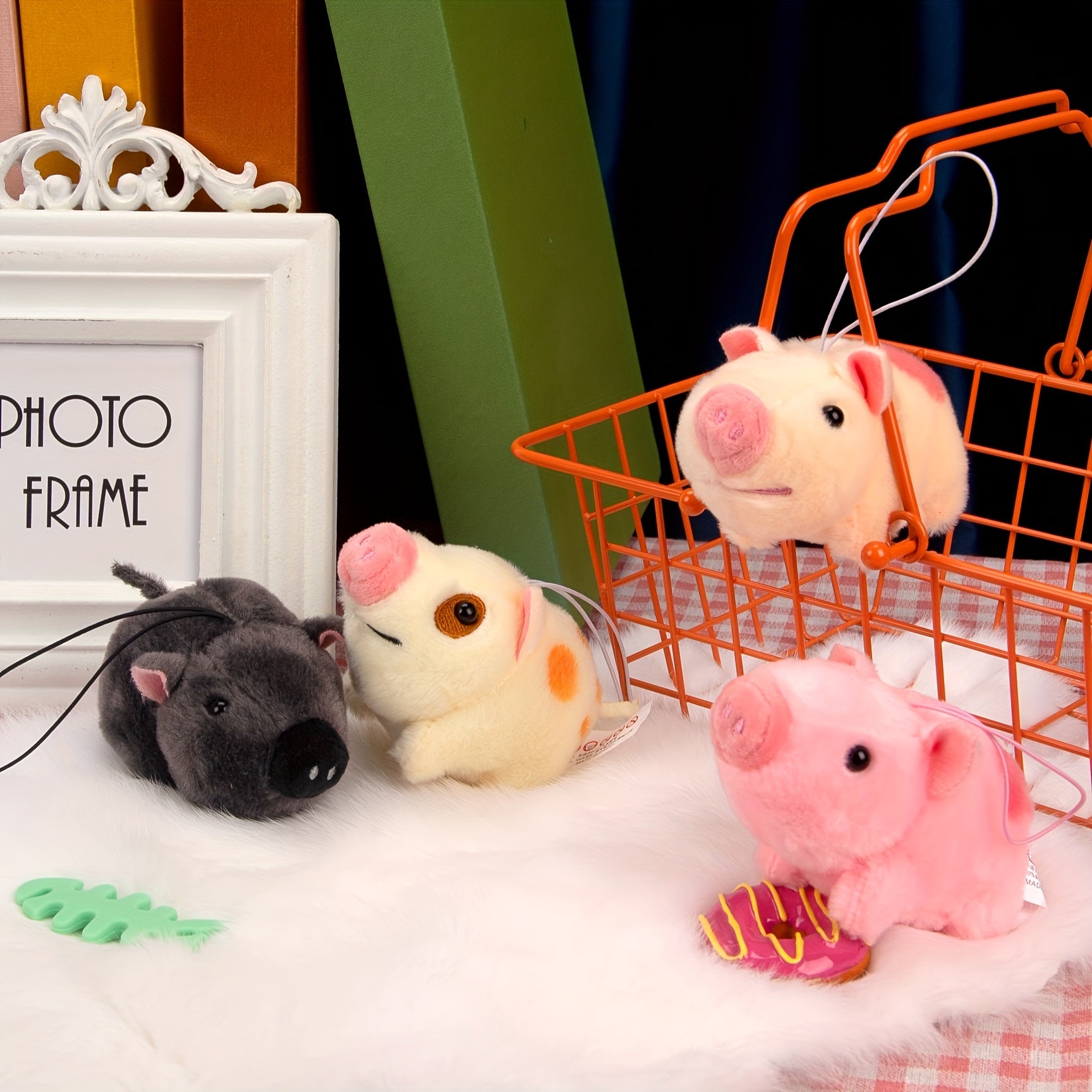 24pcs 4 inch Mini Pig Plush Toy Animal Party Gift Pig Keychain Backpack