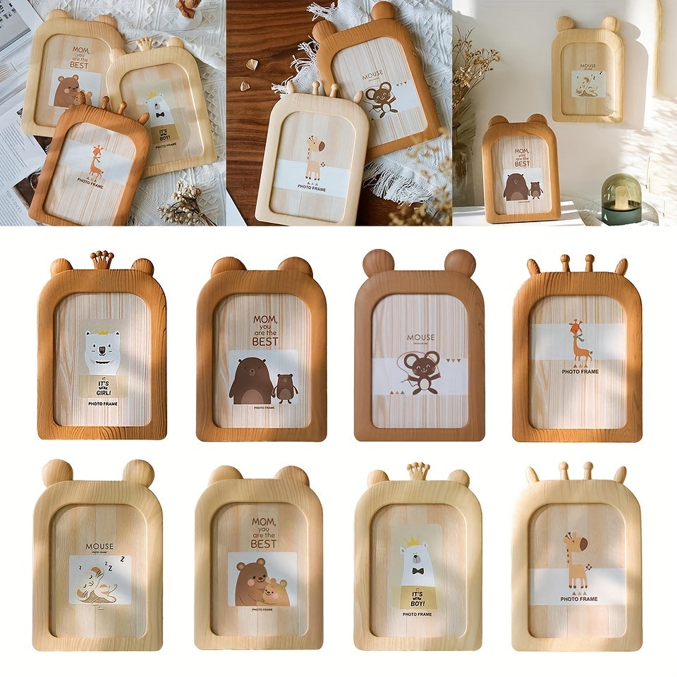 Newborn Baby Picture Frame 7" Crown Animal Photo Frame