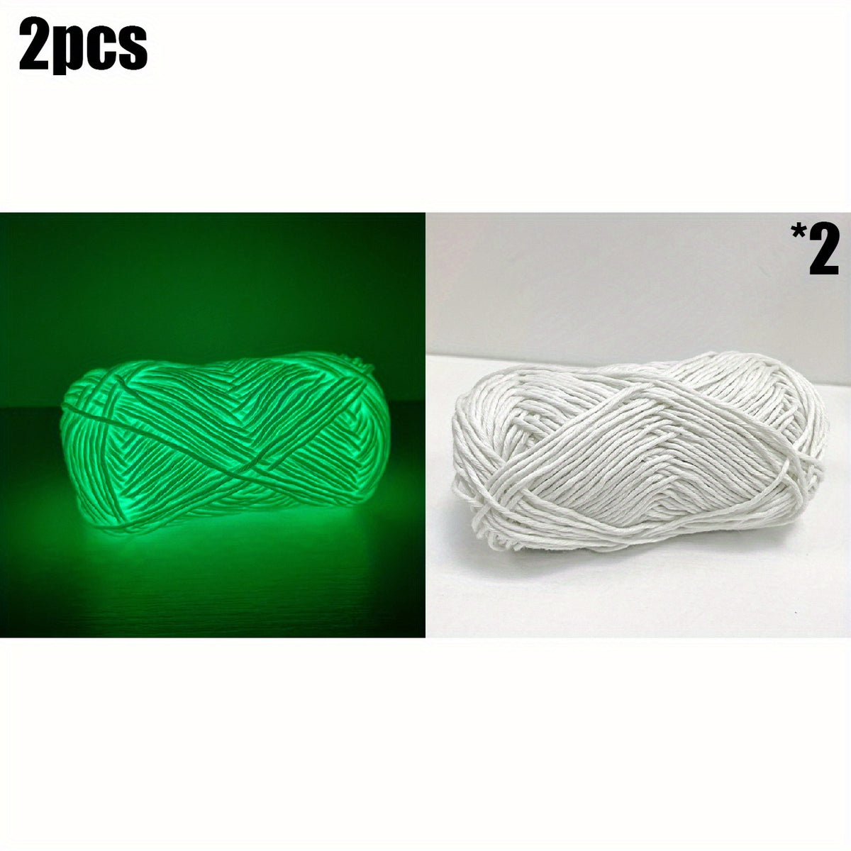 2pcs Glow in the dark Wool Soft Knitting Creative Material