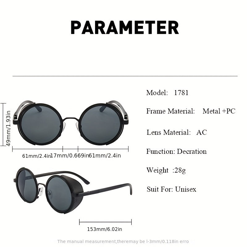 Homadore Steampunk Style Polarized Sunglasses Round Metal Frame