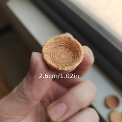 2pcs Mini Bamboo Weaving Fruit Basket for Doll House Decoration