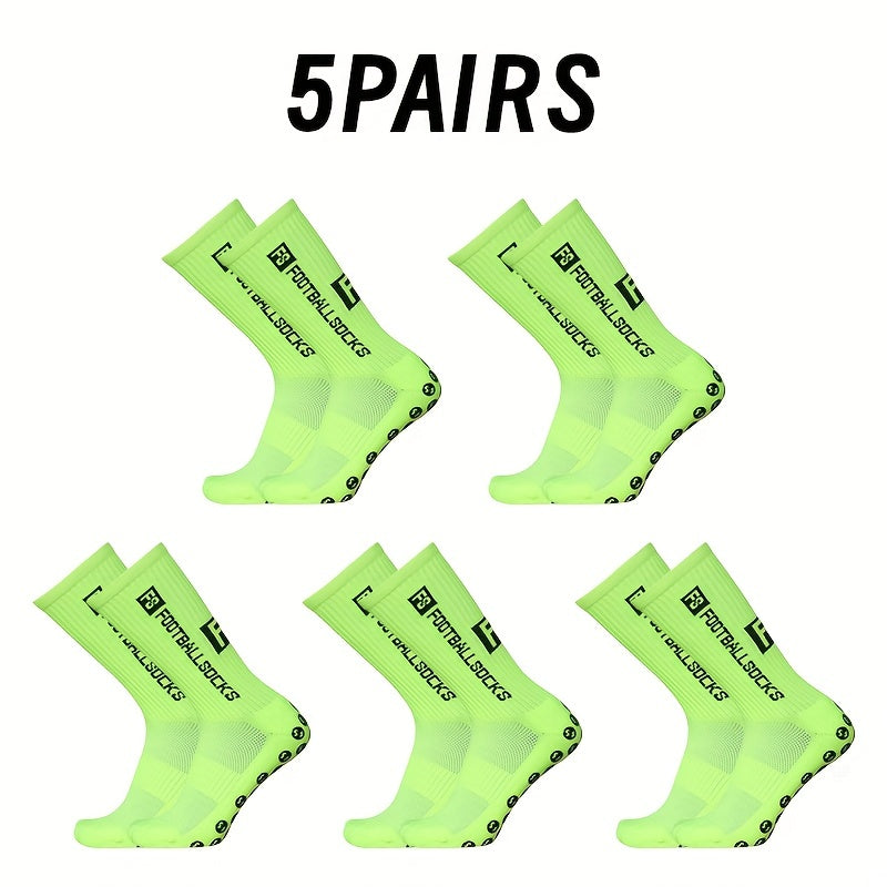 5 pairs Unisex Letter Pattern Mid calf Football Socks