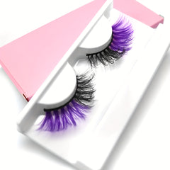 Colorful False Eyelashes Thick Curling 16mm Fluffy Wispy False Eyelashes
