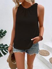 Casual Crew Neck Sleeveless Tank Top for Summer Women's Clothing