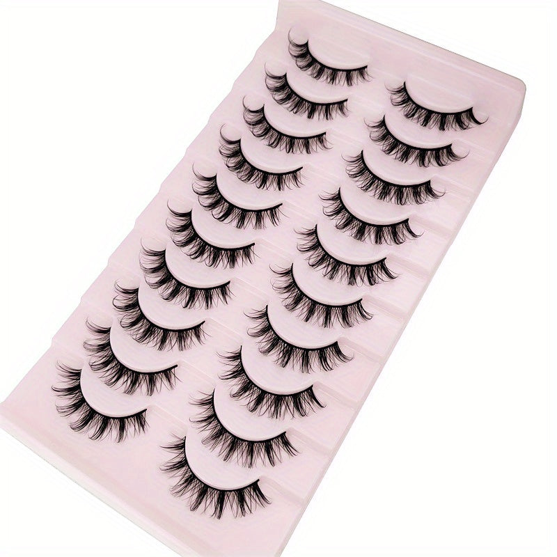 10 Pairs D Curl Anime Lashes Natural Fluffy Cosplay False Eyelashes