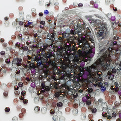 100PCS 8MM Flat Crystal Glass Beads for DIY Jewelry Making