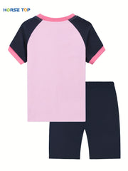 2pc Toddler Girls Cartoon Graphic Pajama Set