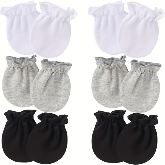 6pairs Infant Comfortable Anti-Eating Hand Gloves For Baby