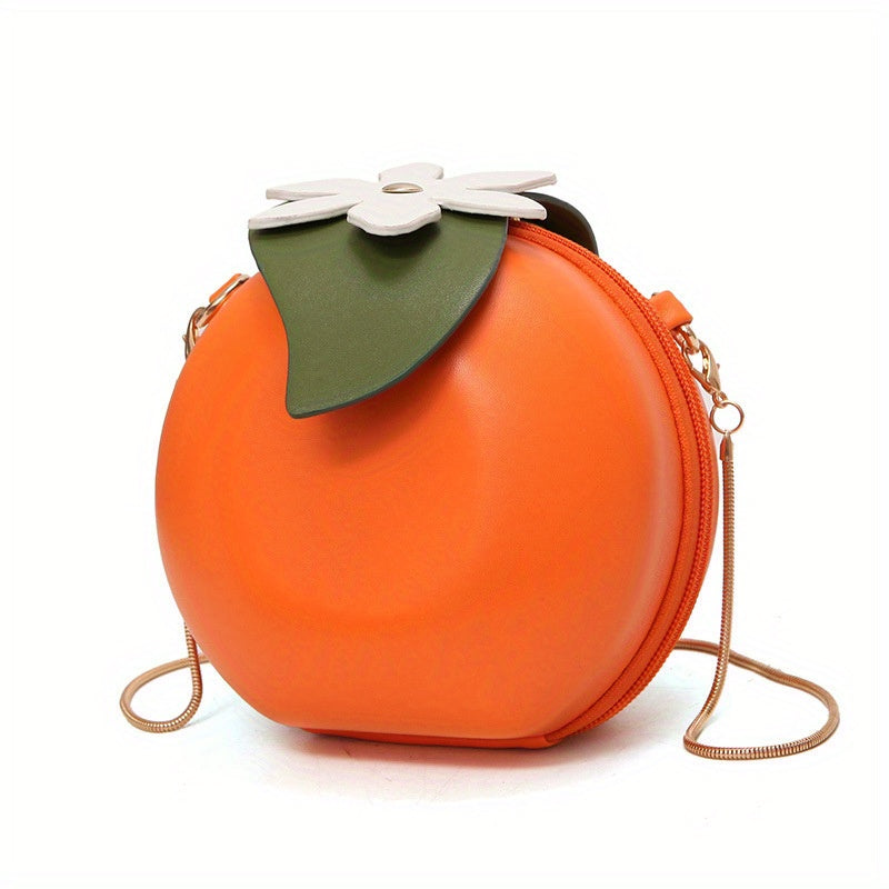 Orange Shape Crossbody Bag Funny Chain Shoulder Small Purses Handbags
