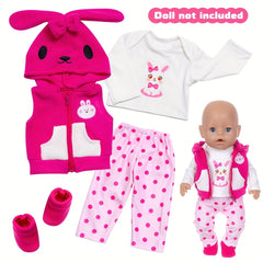 Rabbit Suit Doll Clothes Fit for 17 inch Doll Not Include Doll Gift