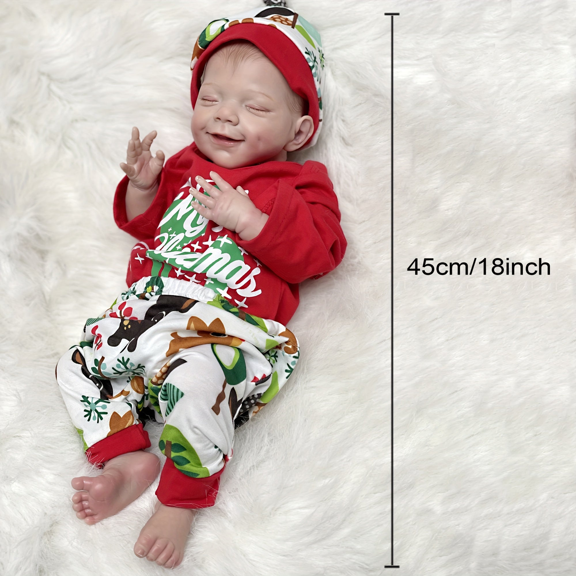 April Full Body Silicone Vinyl Bebe Reborn Doll - Lifelike Smile