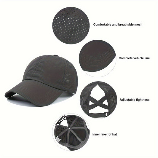 Women's Ponytail Baseball Cap Quick Drying Sun Visor Hat
