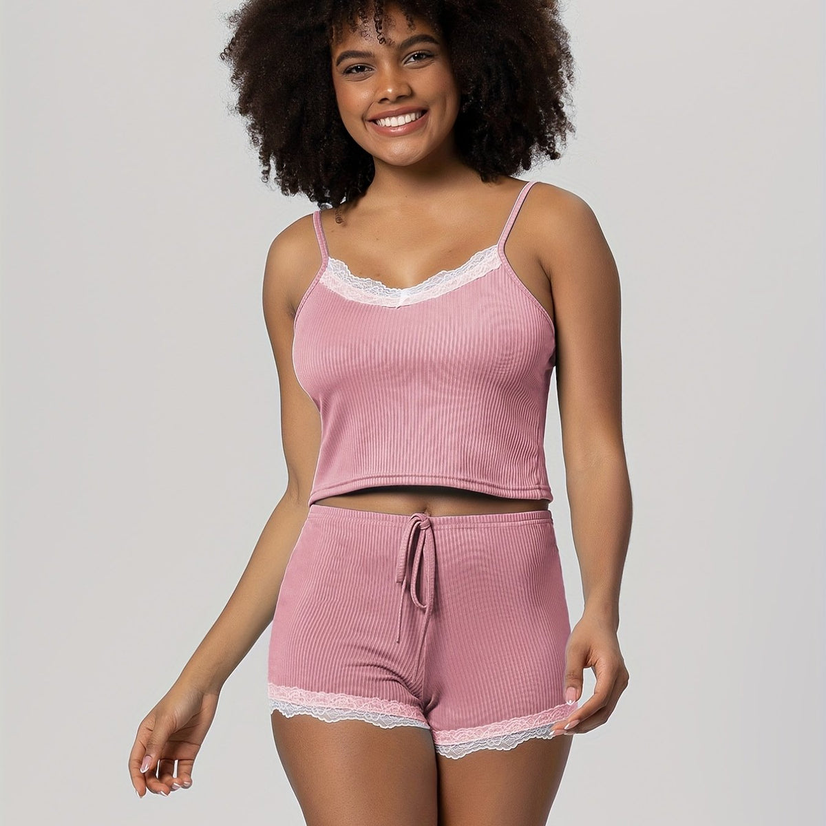 Lace Pajama Set Cami Top & Shorts Women's Sleepwear