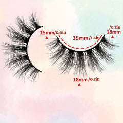 3 Pairs D Curling Fluffy Faux Mink False Eyelashes