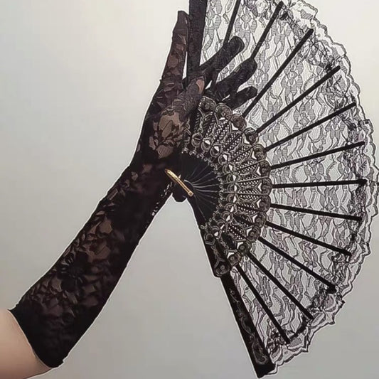 Floral Wedding Gloves Elbow Length Flapper Accessories