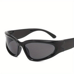Y2K Wrap Around Sunglasses Cyberpunk Futuristic Mirror Lens Glasses UV400