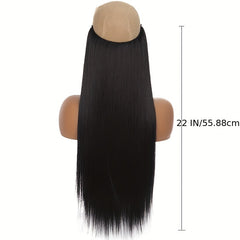 55 88 Cm No Clips Curly Hair Extension Fish Wire Natural Look Hairpiece