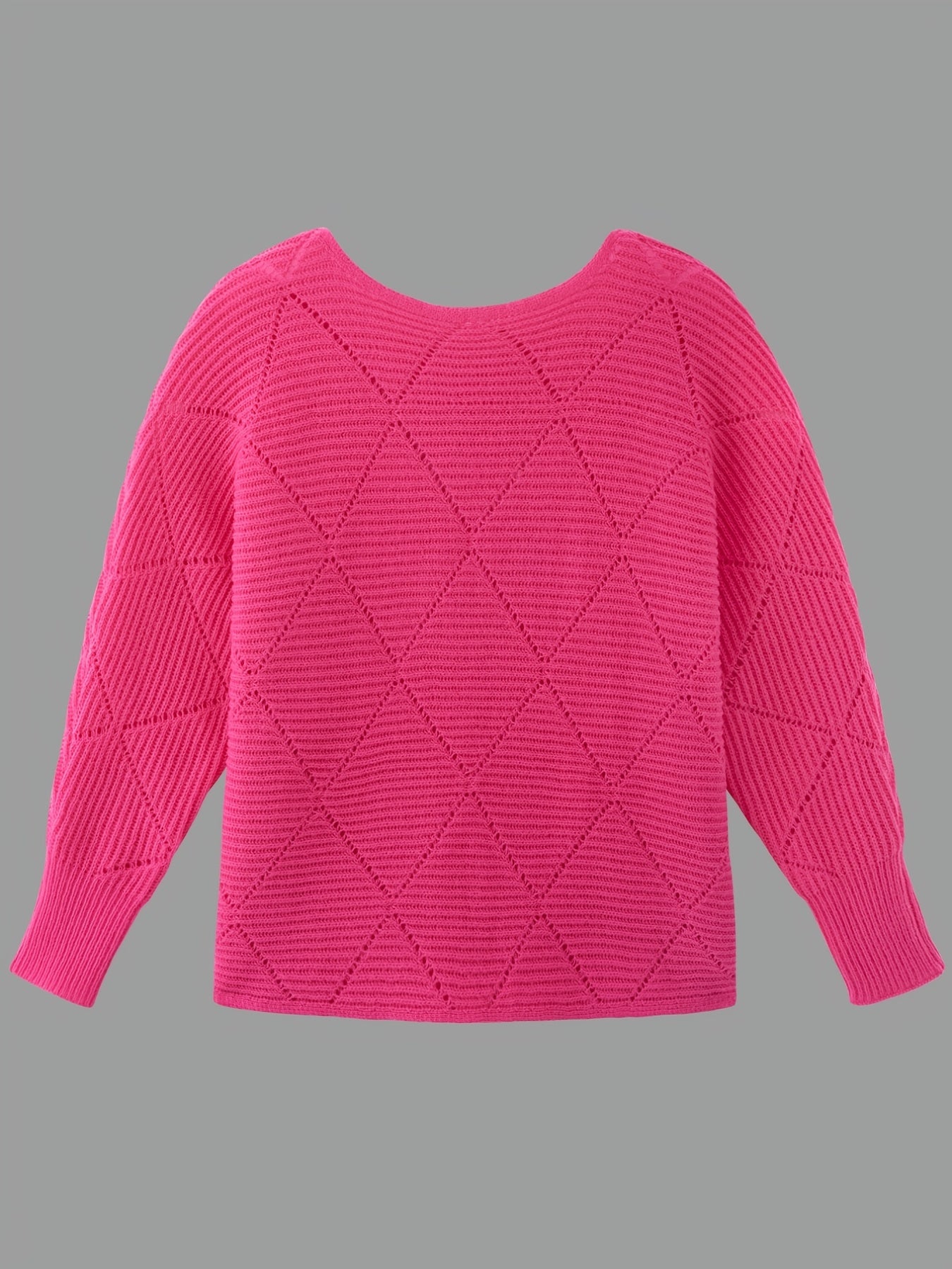  Casual Sweater Women's Solid Long Sleeve Round Neck Jumper