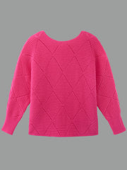  Casual Sweater Women's Solid Long Sleeve Round Neck Jumper