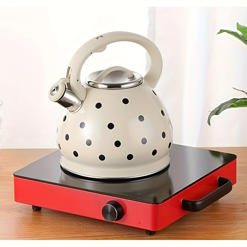 Stainless Steel Dot Print Kettle - 3.5L for Outdoor Camping