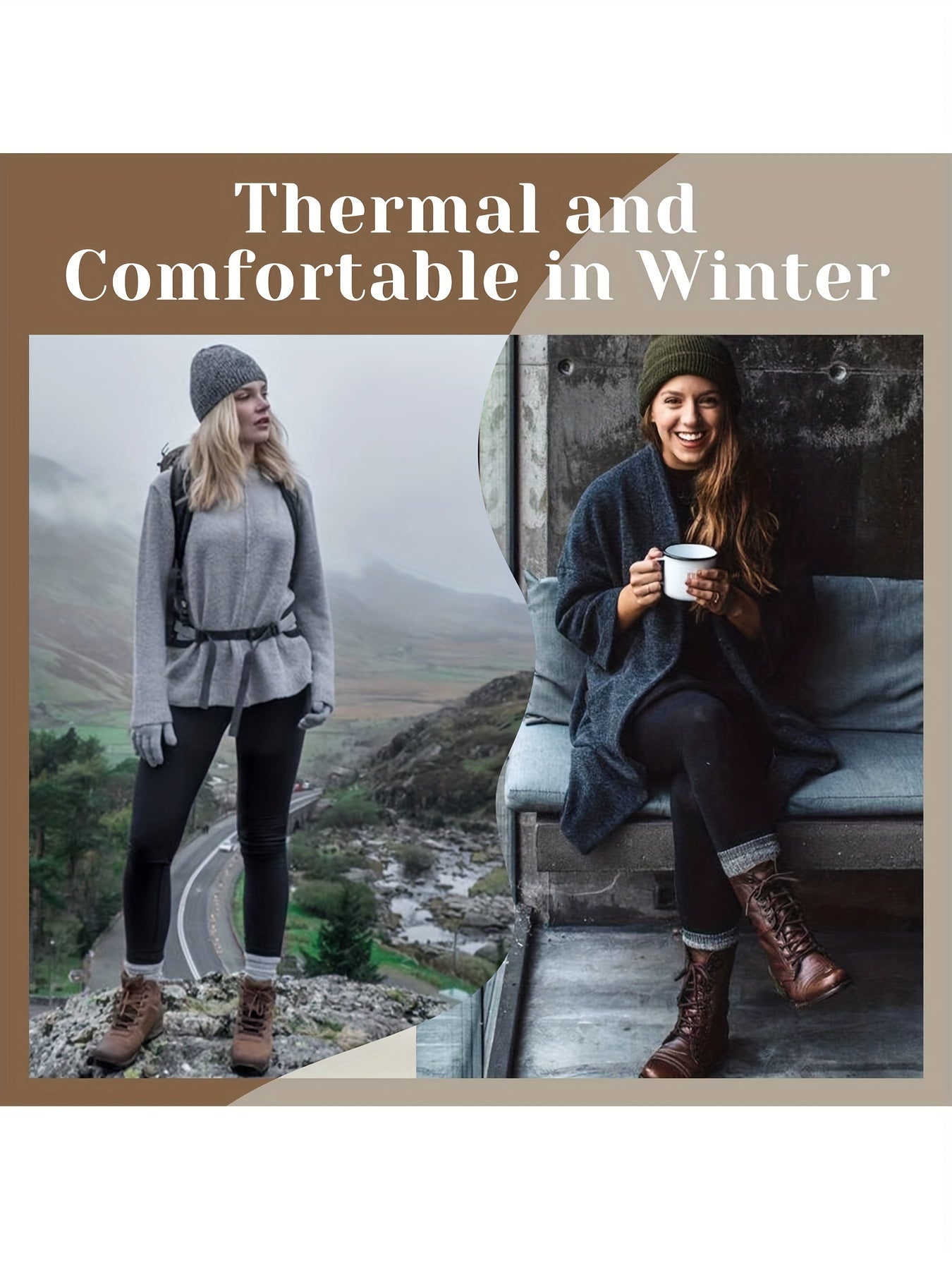 Fleece Lined Sports Leggings Women High Waisted Thermal Pants