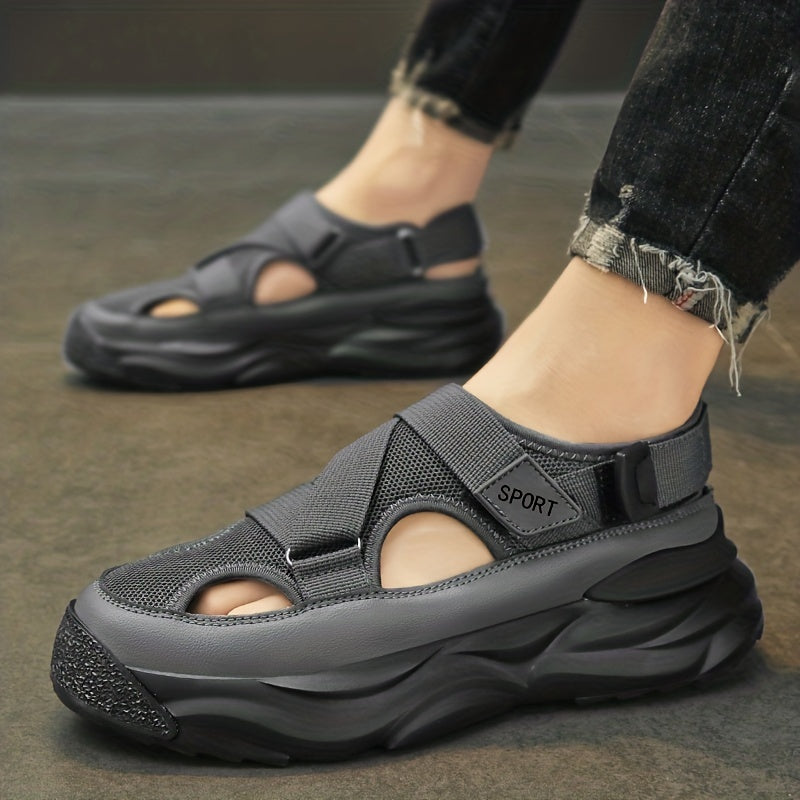 Men's Mesh Slip On Platform Sandals