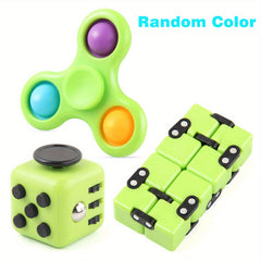3 Piece Sensory Toys Set for Instant Stress Relief & Anxiety Reduction