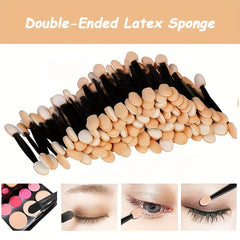 50Pcs Dual Sided Eyeshadow Brush Sponge Oval Makeup Applicator