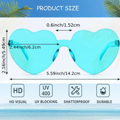 10pcs Candy Heart Sunglasses One piece Decorative Sun Shades Summer Beach Party