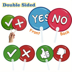10pcs Double Sided Thumbs Up Down Voting Paddles Classroom Supplies PP Material