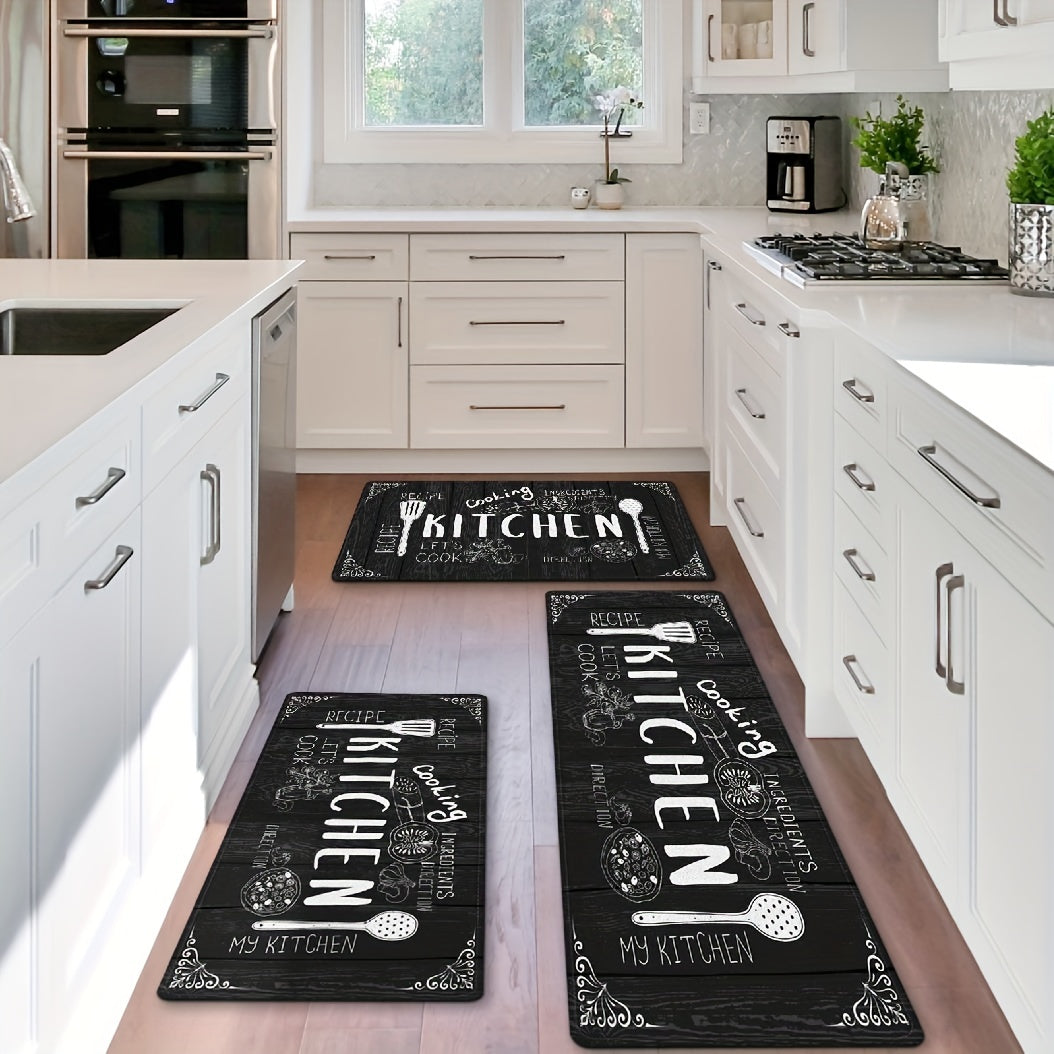 Soft Flannel Anti Fatigue Kitchen Mat Gothic Room Decor 16x48 Inches