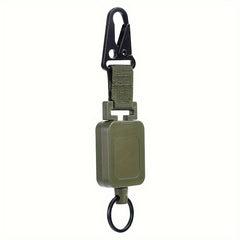 Metal Buckle Keychain With Clip & Retractable Wire Rope
