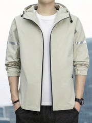 Men's Zip Up Hooded Jacket Windproof Hoodie