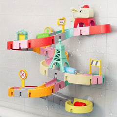Dinosaur Track Slide & Building Block Wall Bath