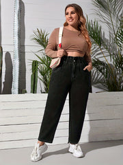  Solid Button Fly Jeans with Pockets