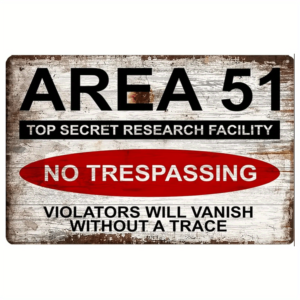 Area 51 No Trespassing Military Vintage Retro Metal Sign Aluminum Sign
