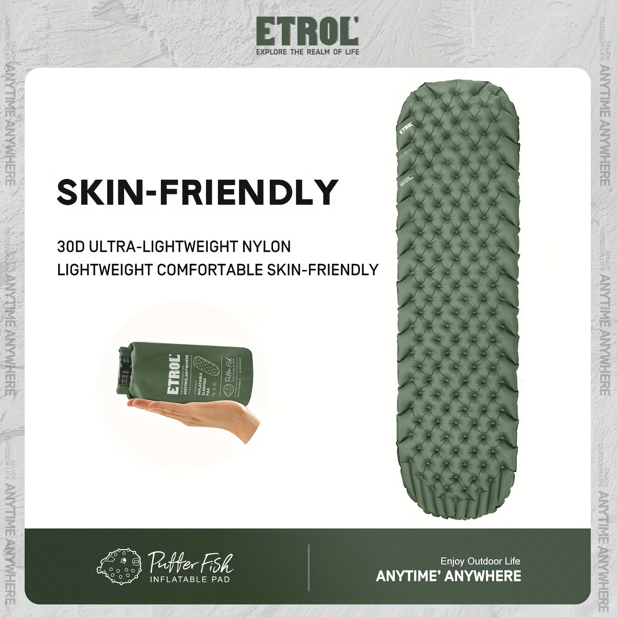 ETROL Inflatable Sleeping Pad for Tent & Hammoc