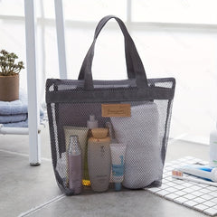 Quick Dry Mesh Shower Bag Portable Toiletry Tote for Gym and Travel