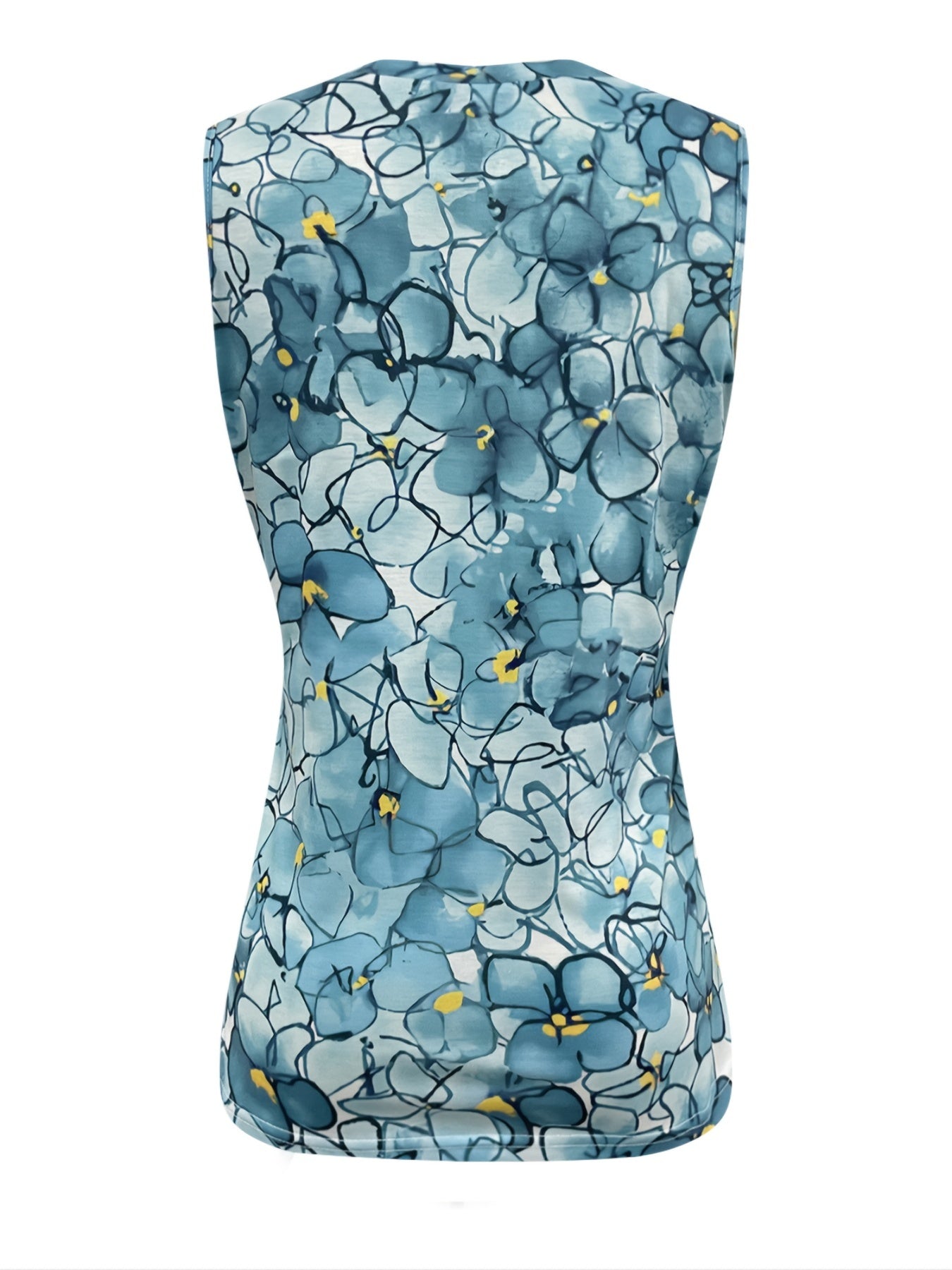 Women's Floral Print Tank Top Sleeveless Crew Neck Casual Top