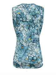 Women's Floral Print Tank Top Sleeveless Crew Neck Casual Top