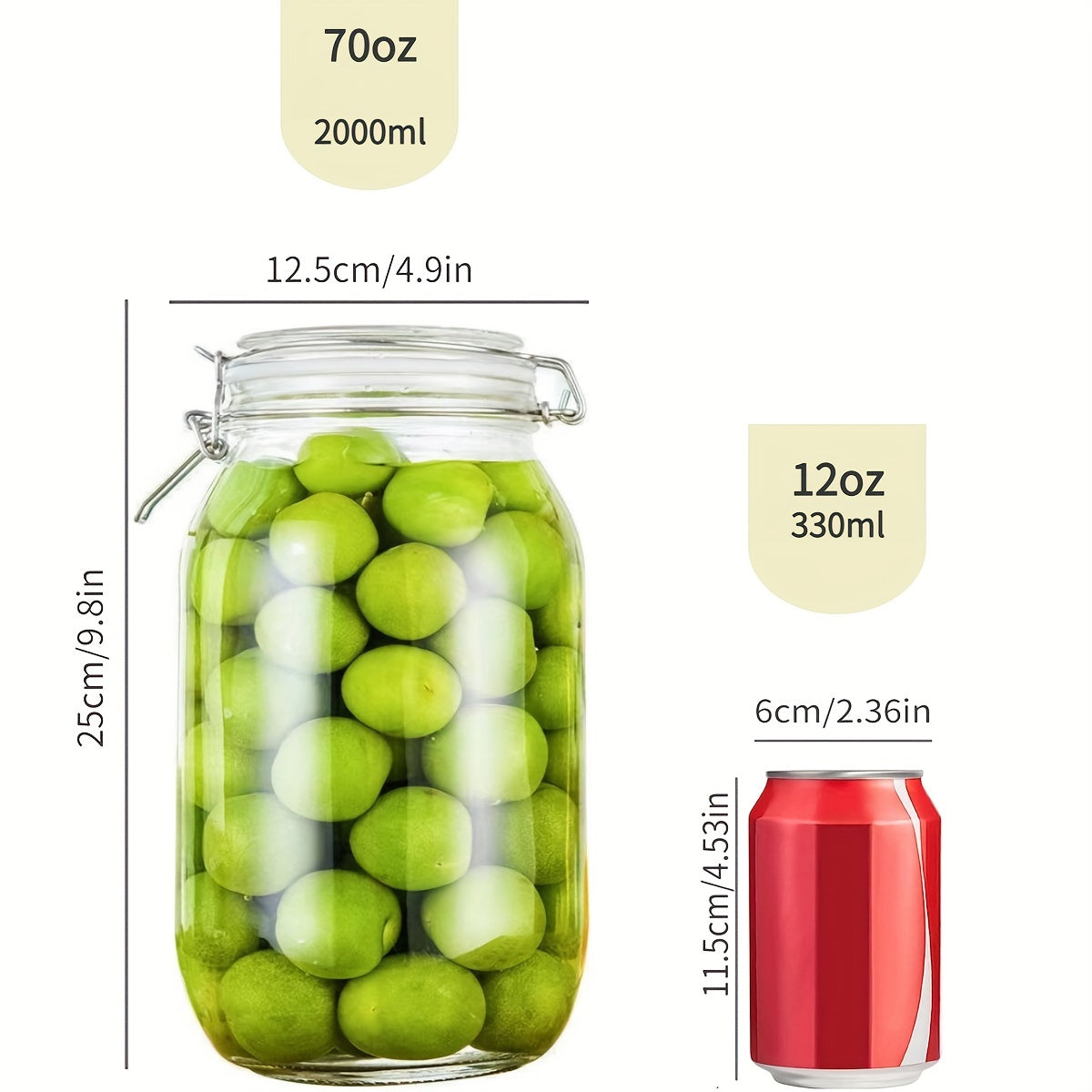 Glass Food Storage Container with Lid Cereal Rice Pasta Tea Nuts Coffee Beans