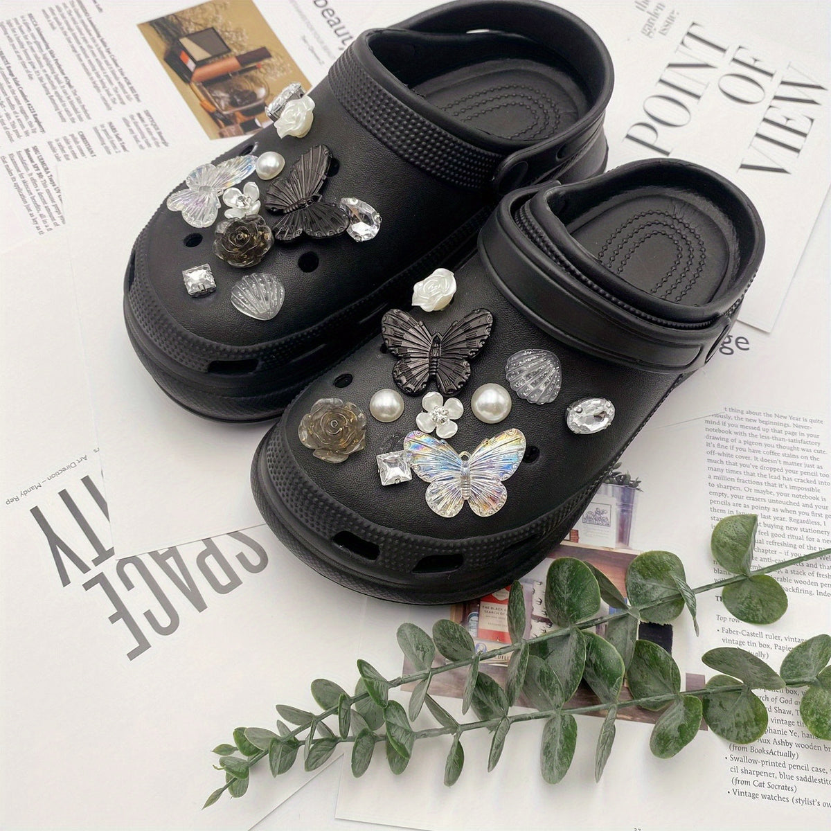 20Pcs Butterfly Shoe Charms For Clogs Garden Shoes DIY Decoration