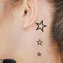 Water Resistant Temporary Tattoos Star Realistic Non Reflective Ink 1-2 Weeks