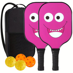 Smiling Face Pickleball Racket Carbon Fiber Set
