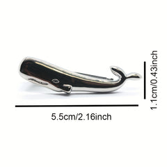 Silver Whale Tie Clip for Men's Wedding Business
