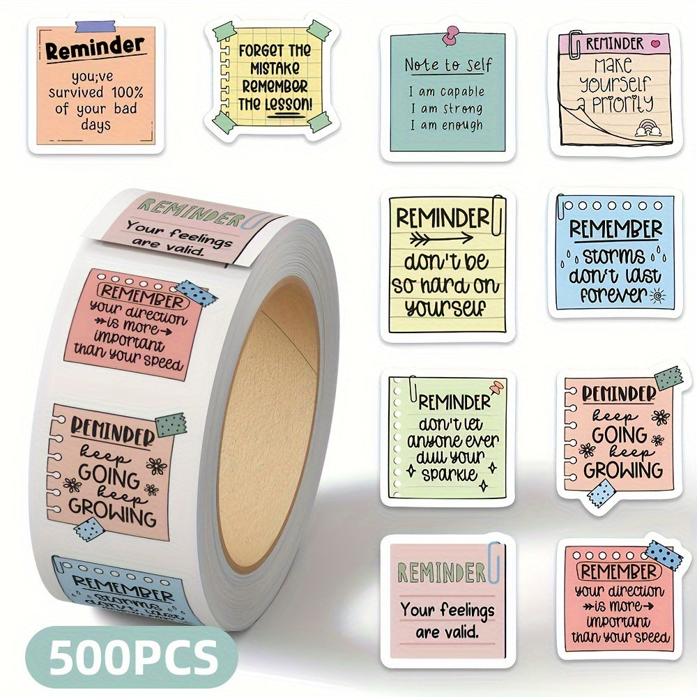 500 Decorative Reminder Note Stickers for Notebook, Envelope, Water Cup